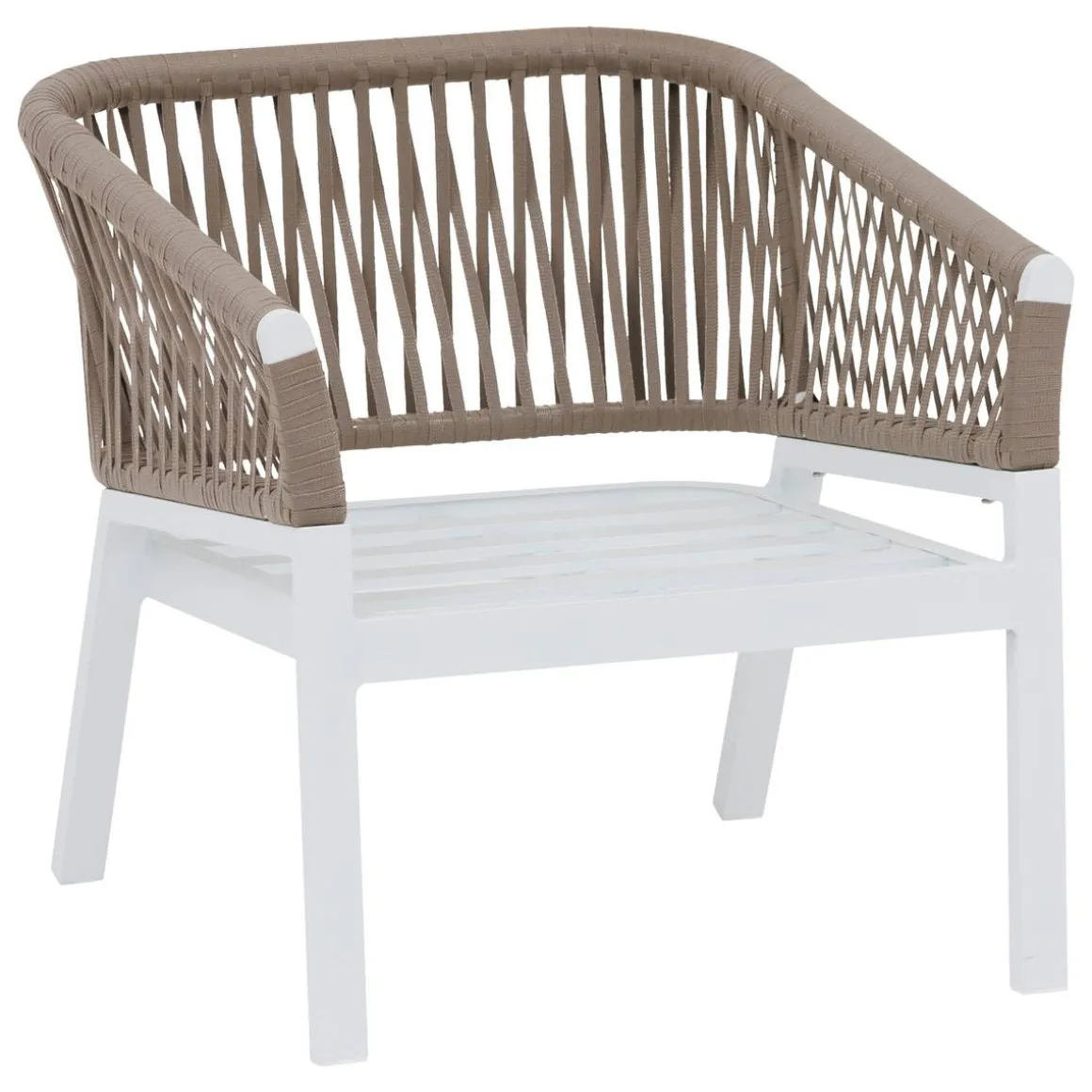 Fauteuil de salon de jardin ORIENGO Taupe & Blanc