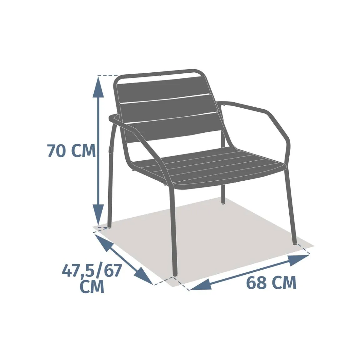 Fauteuil de salon de jardin PHUKET Argile