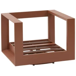 Fauteuil de salon de jardin rotatif ALLURE Beige / Acajou