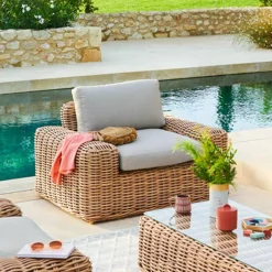 Fauteuil de salon de jardin SAVINIA Tahini