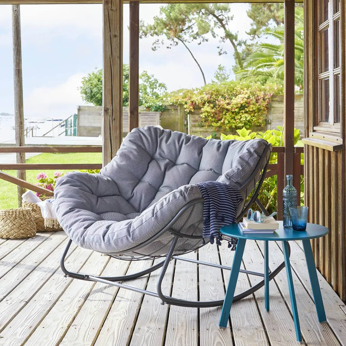 Fauteuil oeuf à bascule PAOPAO Gris & Graphite
