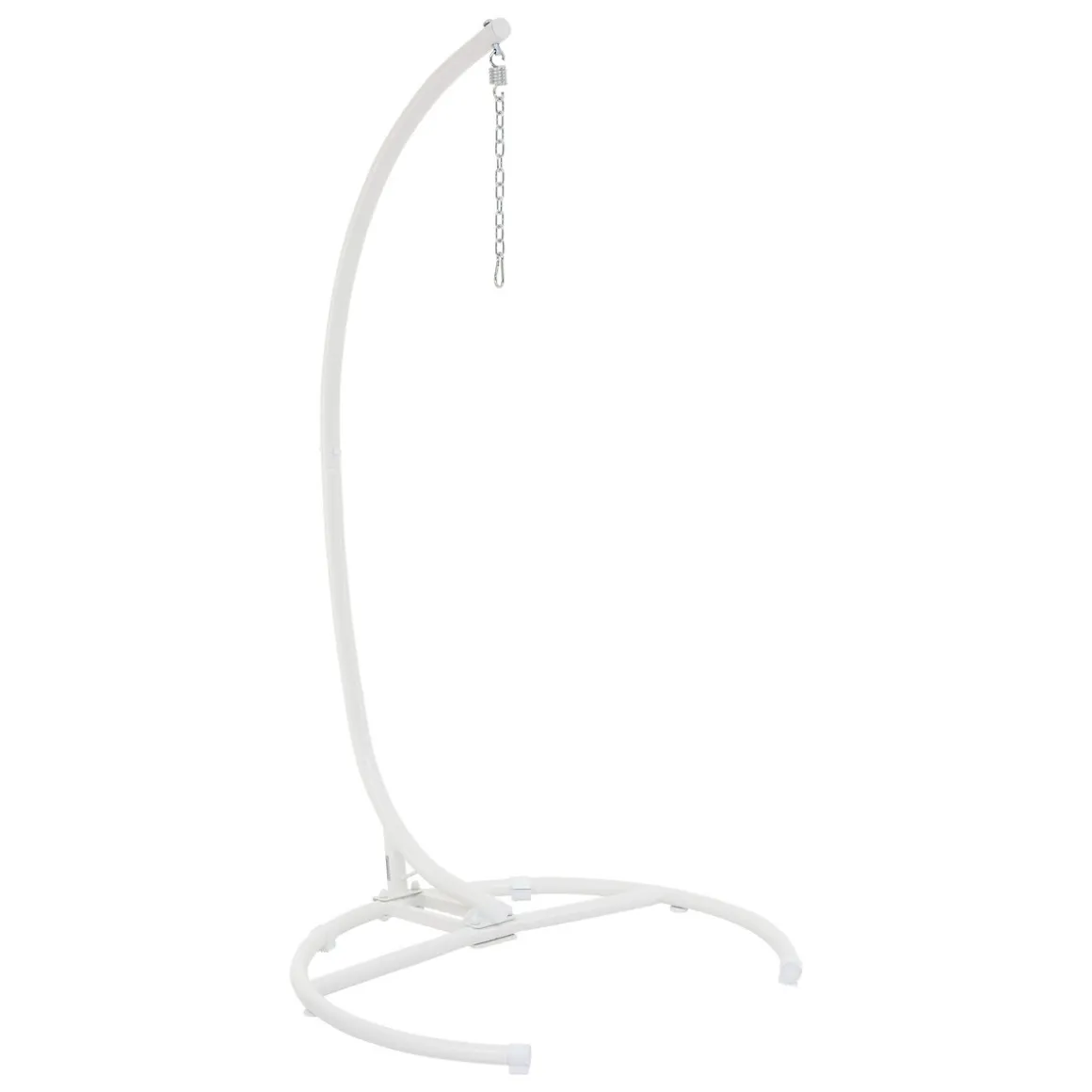 Fauteuil oeuf suspendu ORBIANA Taupe & Blanc + 1 pied réglable PANAO