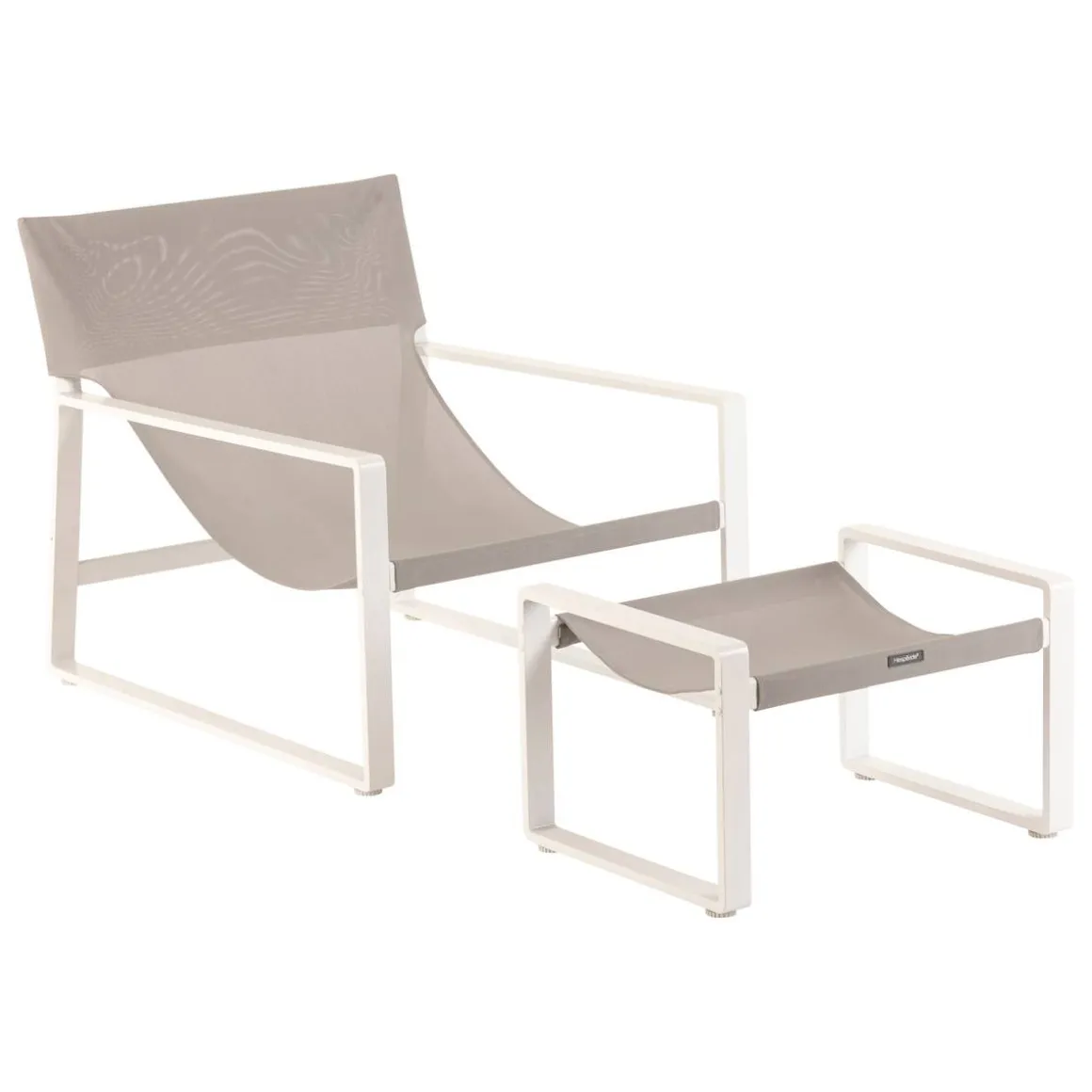 Fauteuil relax de jardin LAMBINIO Blanc & Gris clair