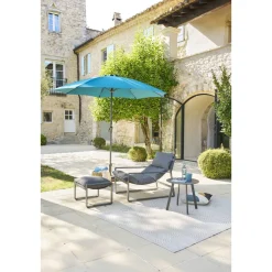 Fauteuil relax de jardin LAMBINIO Graphite & Gris foncé