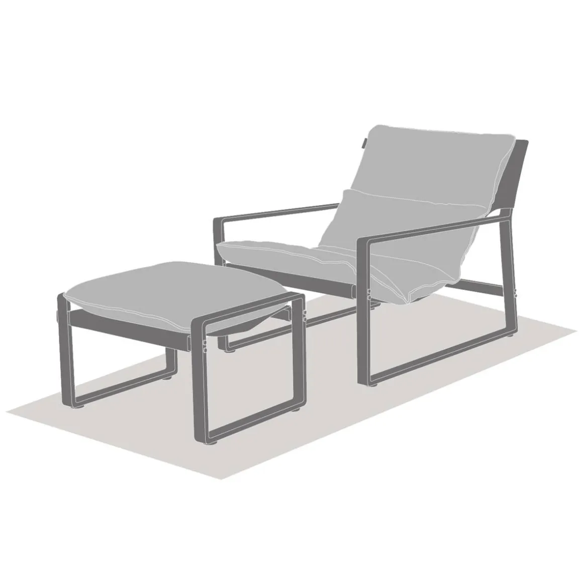 Fauteuil relax de jardin LAMBINIO Beige / Vert laurier