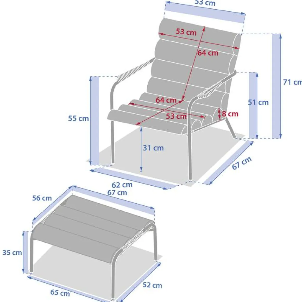 Fauteuil relax de jardin SOLANI Acajou