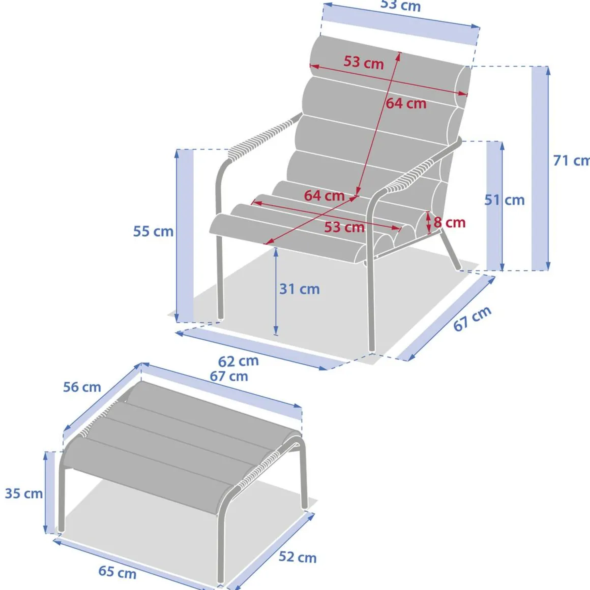 Fauteuil relax de jardin SOLANI Acajou
