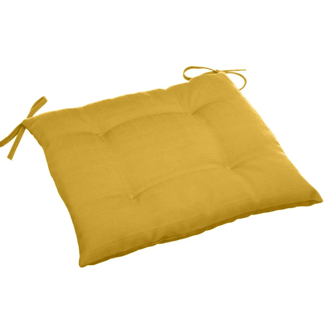 Galette de chaise carrée 4 points KORAI Jaune moutarde