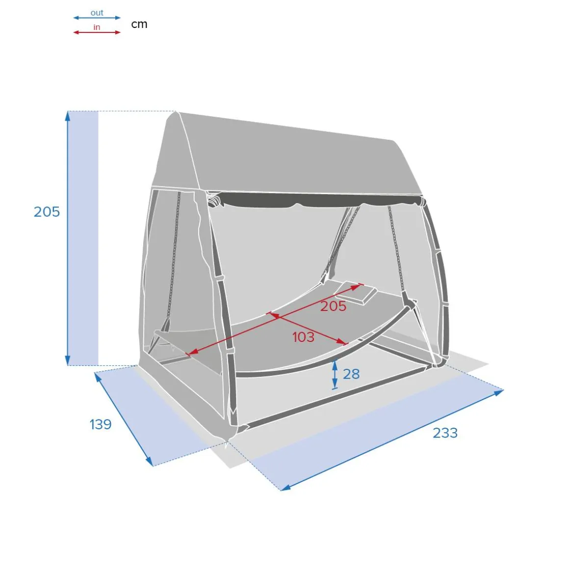 Hamac moustiquaire TRINIDAD Ardoise