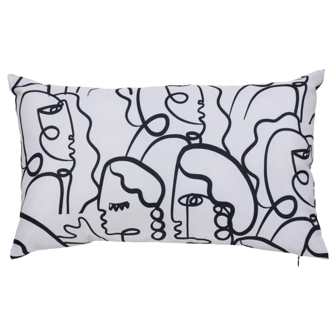 Housse de coussin d'extérieur rectangulaire NOLAN Noir et Blanc