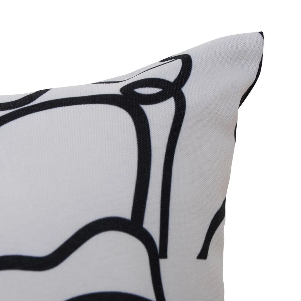 Housse de coussin d'extérieur rectangulaire NOLAN Noir et Blanc