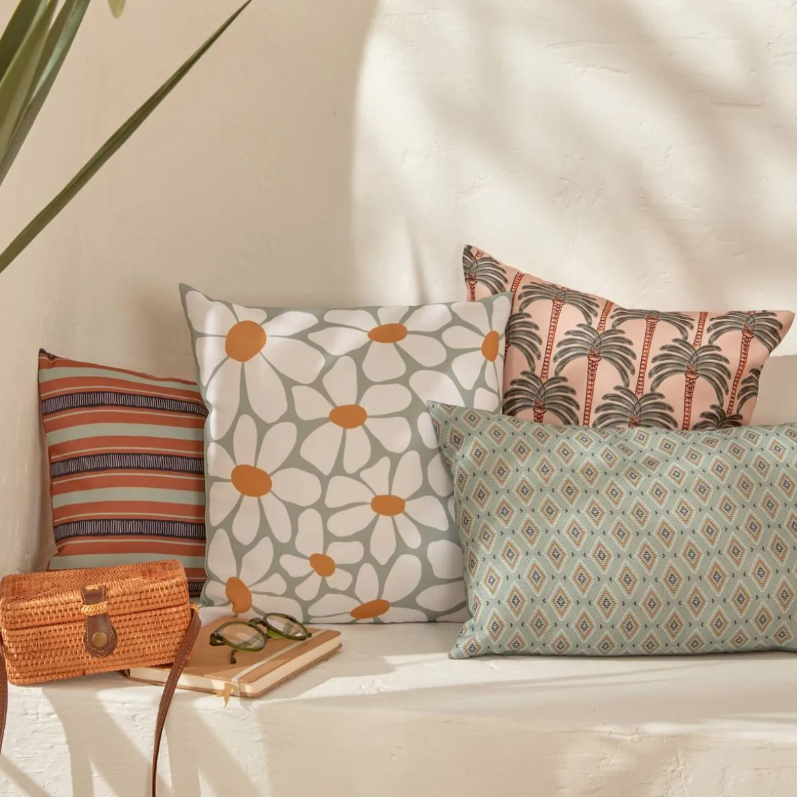 Housse de coussin d'extérieur TALIA Vert celadon