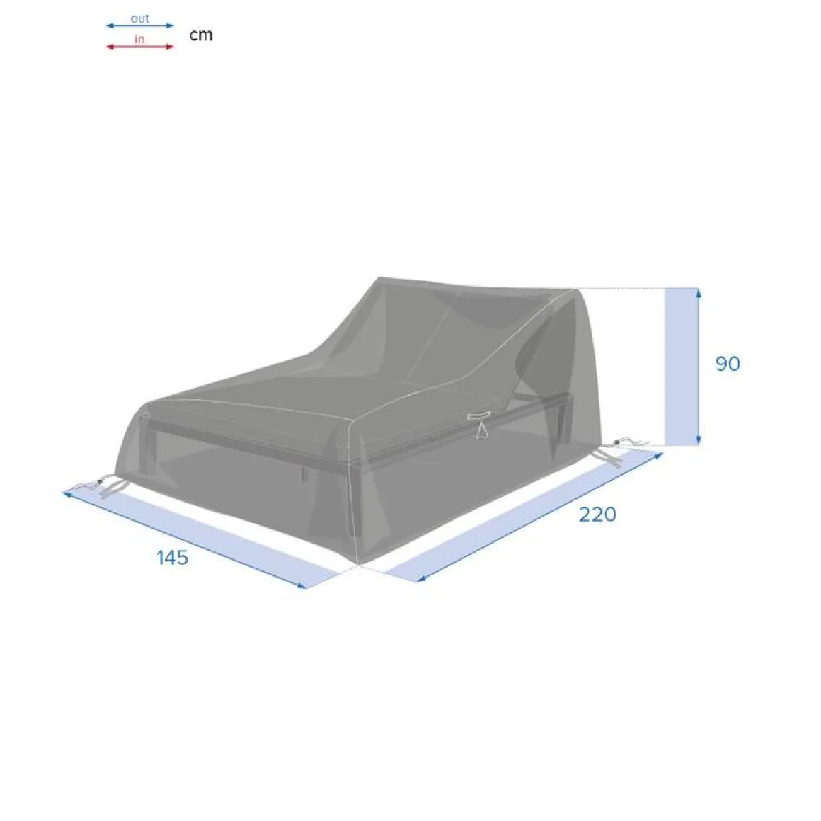 Housse de protection HAMBO pour transat double Gris