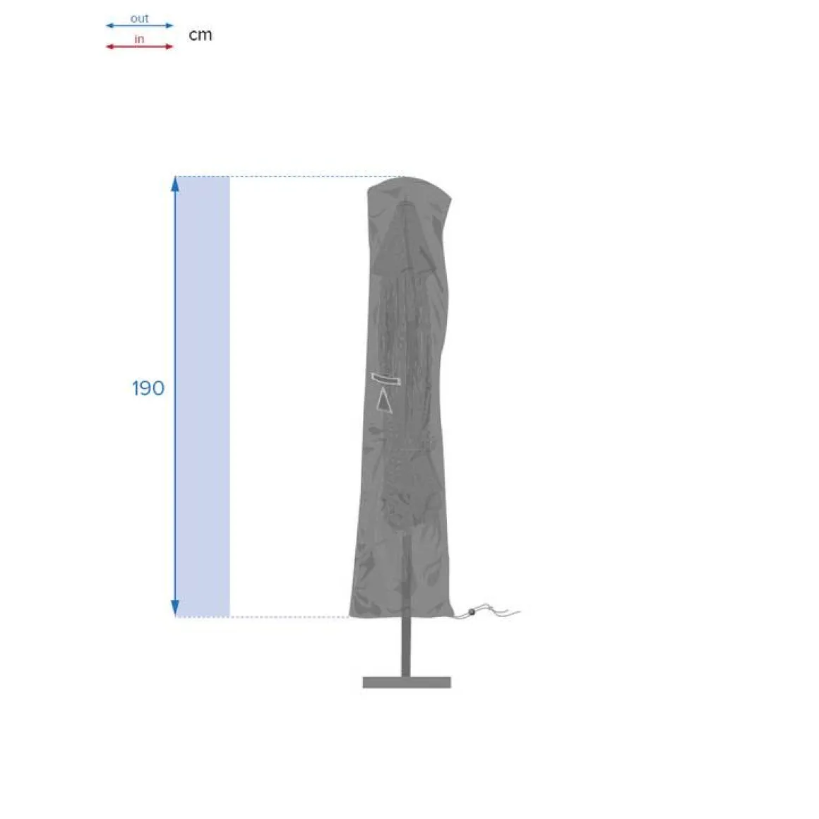 Housse de protection HAMBO pour parasol droit Gris