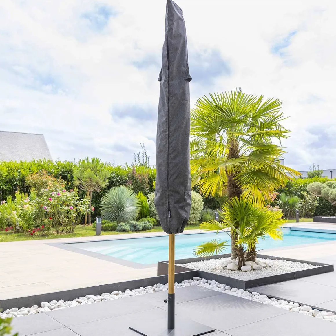Housse de protection HAMBO pour parasol droit Gris