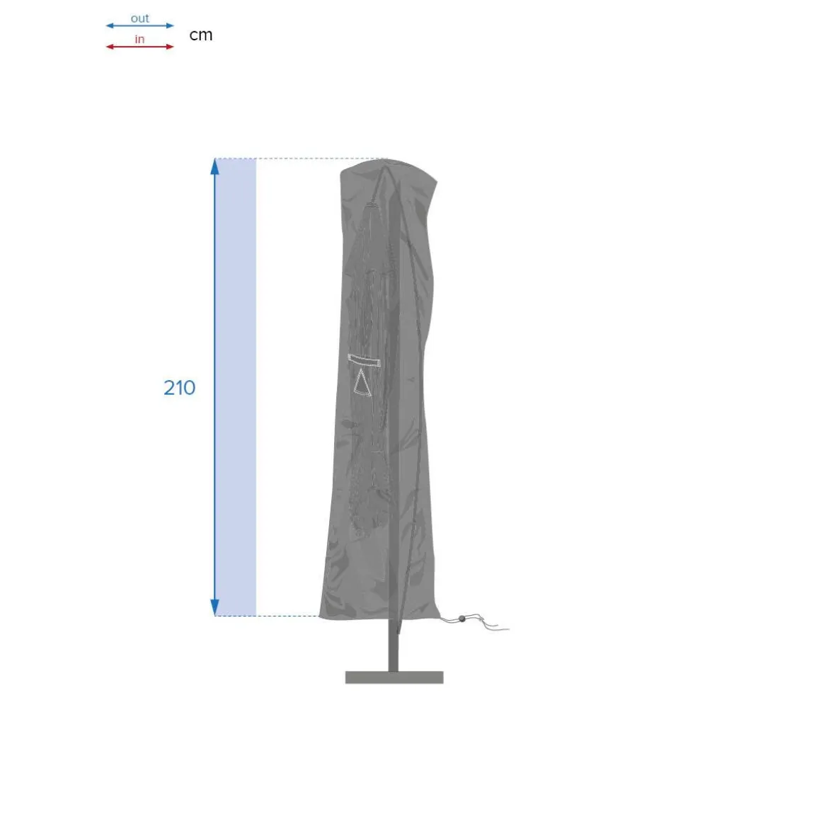 Housse de protection HAMBO pour parasol déporté Gris S