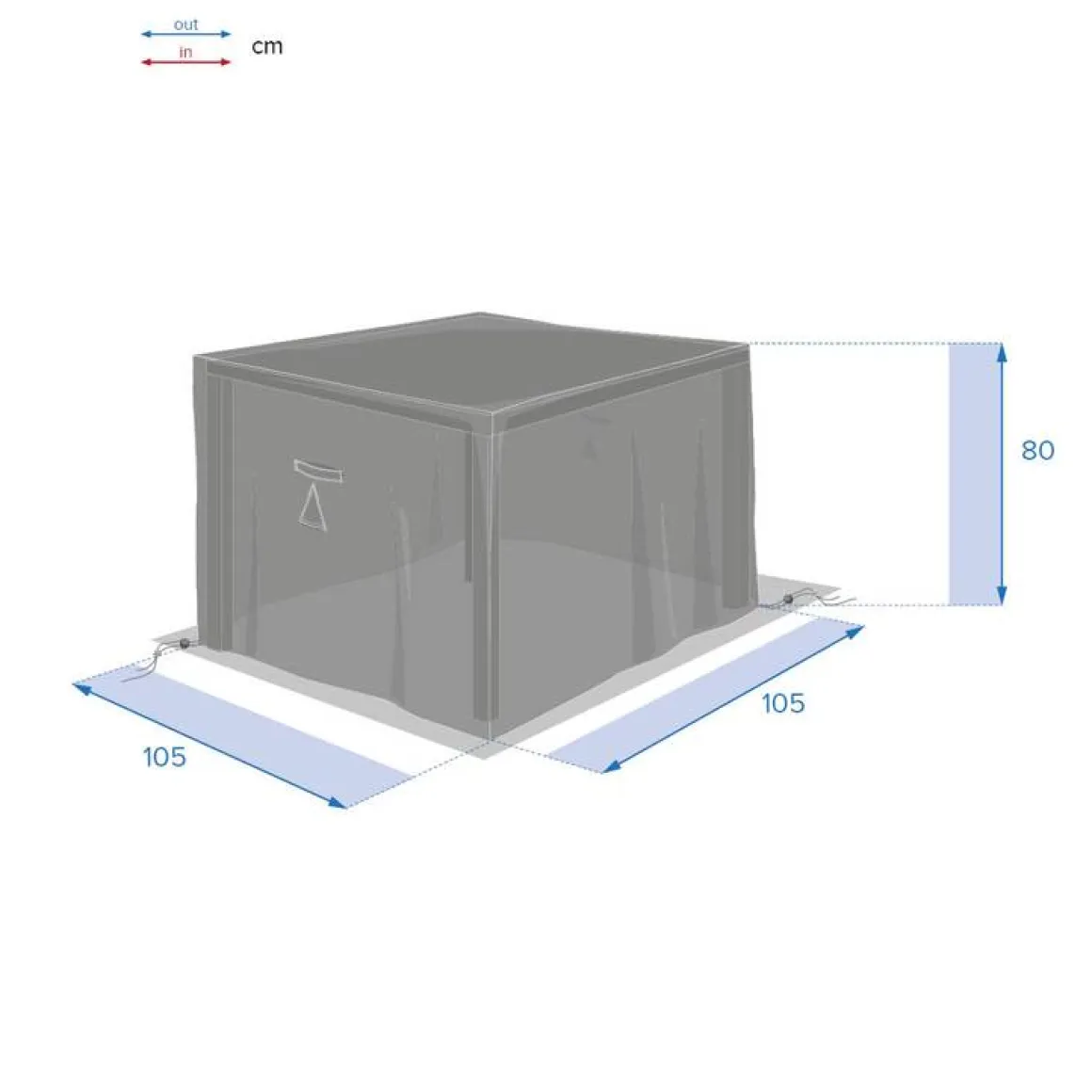 Housse de protection HAMBO pour table carrée Gris S