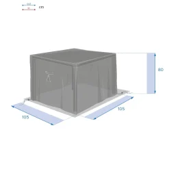 Housse de protection HAMBO pour table carrée Gris S