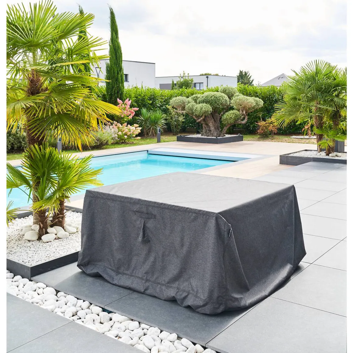 Housse de protection HAMBO pour table carrée Gris S