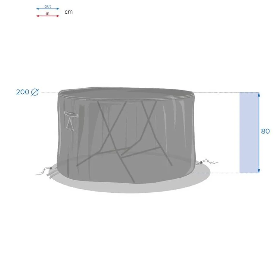 Housse de protection HAMBO pour table ronde Gris