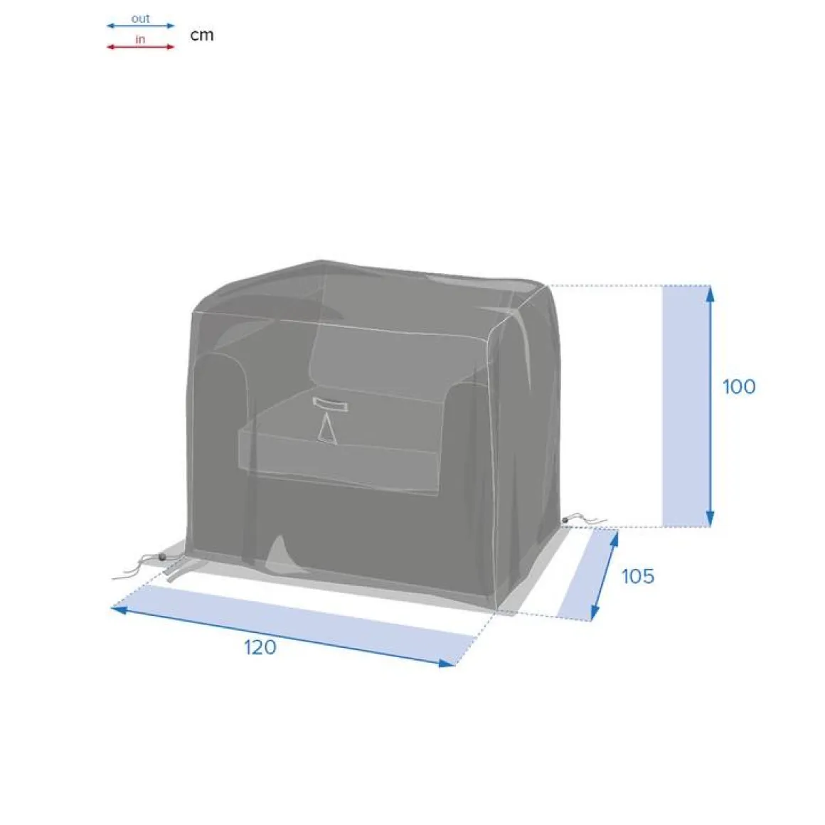 Housse de protection HAMBO pour fauteuil Gris M