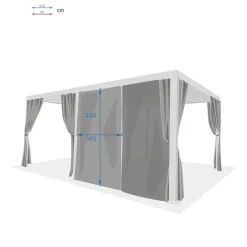 Kit de rideaux, moustiquaires et de rails pour pergola bioclimatique EVORA Gris clair