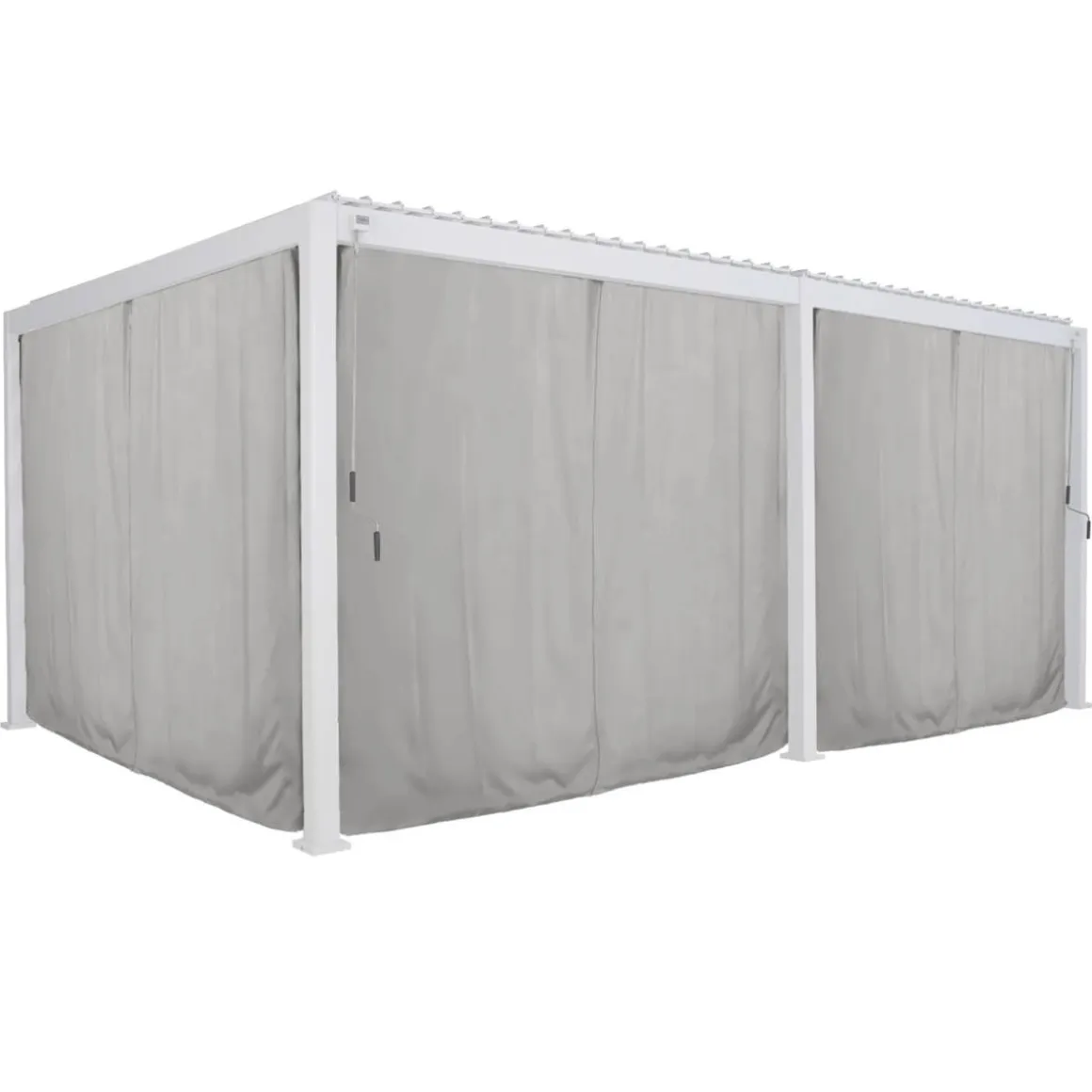 Kit de rideaux, moustiquaires et de rails pour pergola bioclimatique EVORA Gris clair