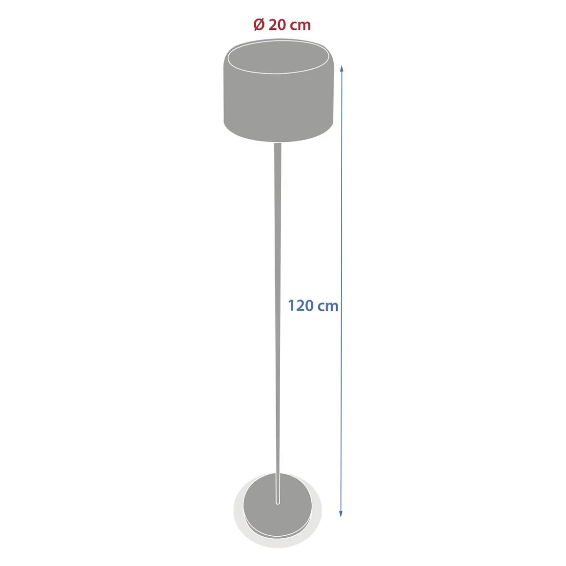 Lampadaire solaire BOLTY Argile