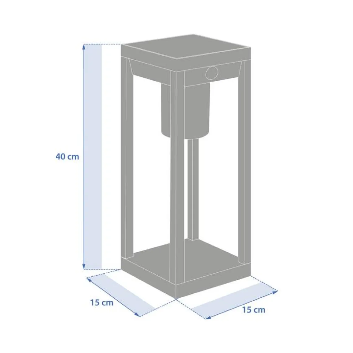 Lanterne solaire à détection de mouvement PIKY Graphite