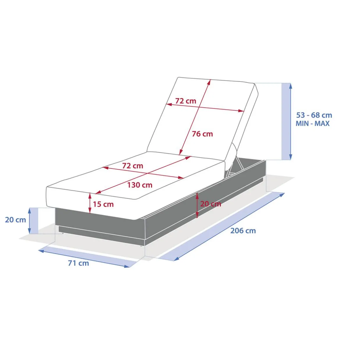 Lit de piscine ALLURE Acajou