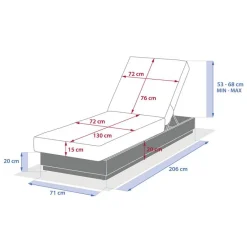 Lit de piscine ALLURE Acajou