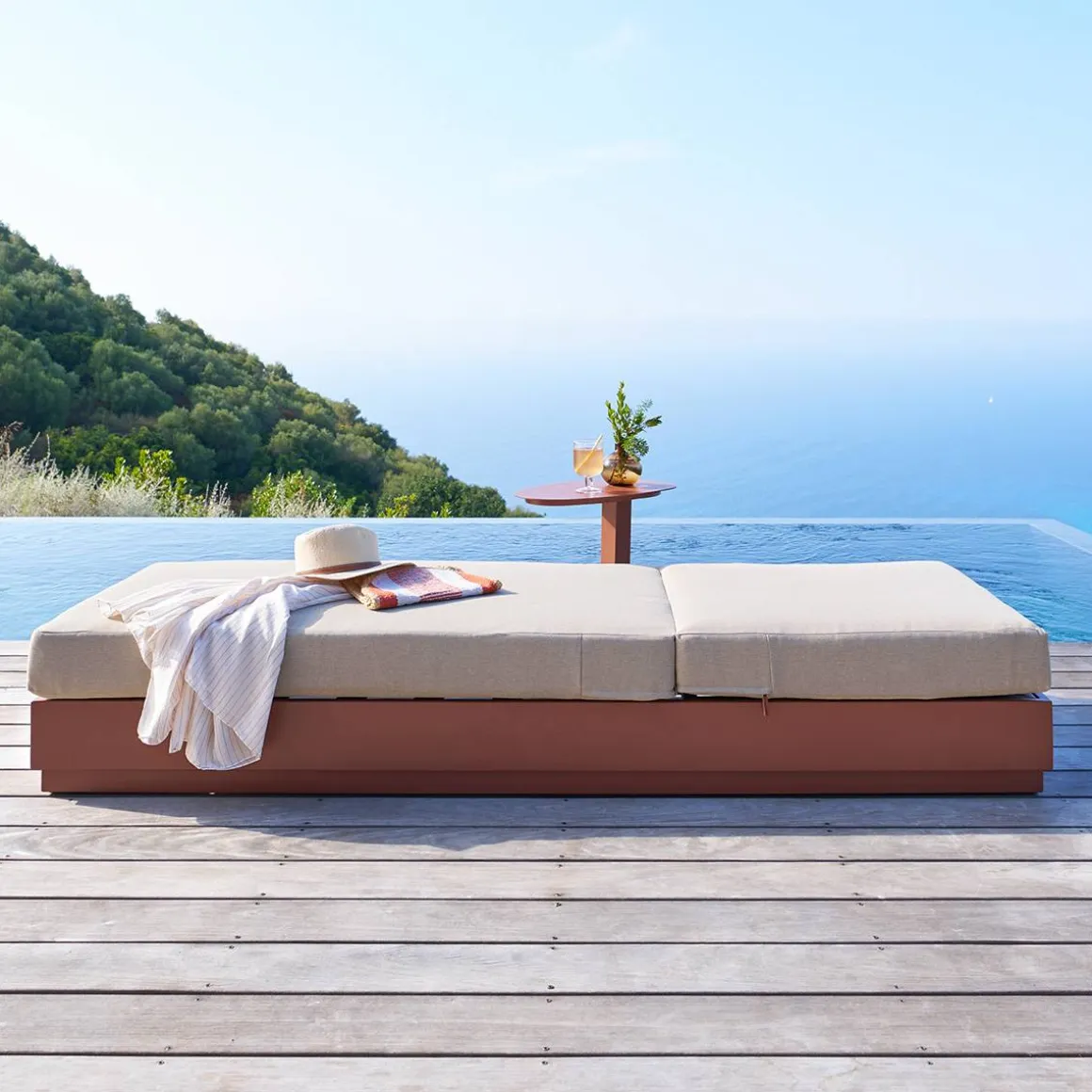 Lit de piscine ALLURE Acajou