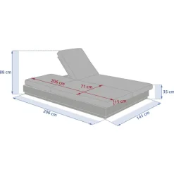 Lit de piscine ALLURE Beige / Acajou