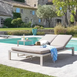Lit de piscine double ÉVASION Argile & Beige
