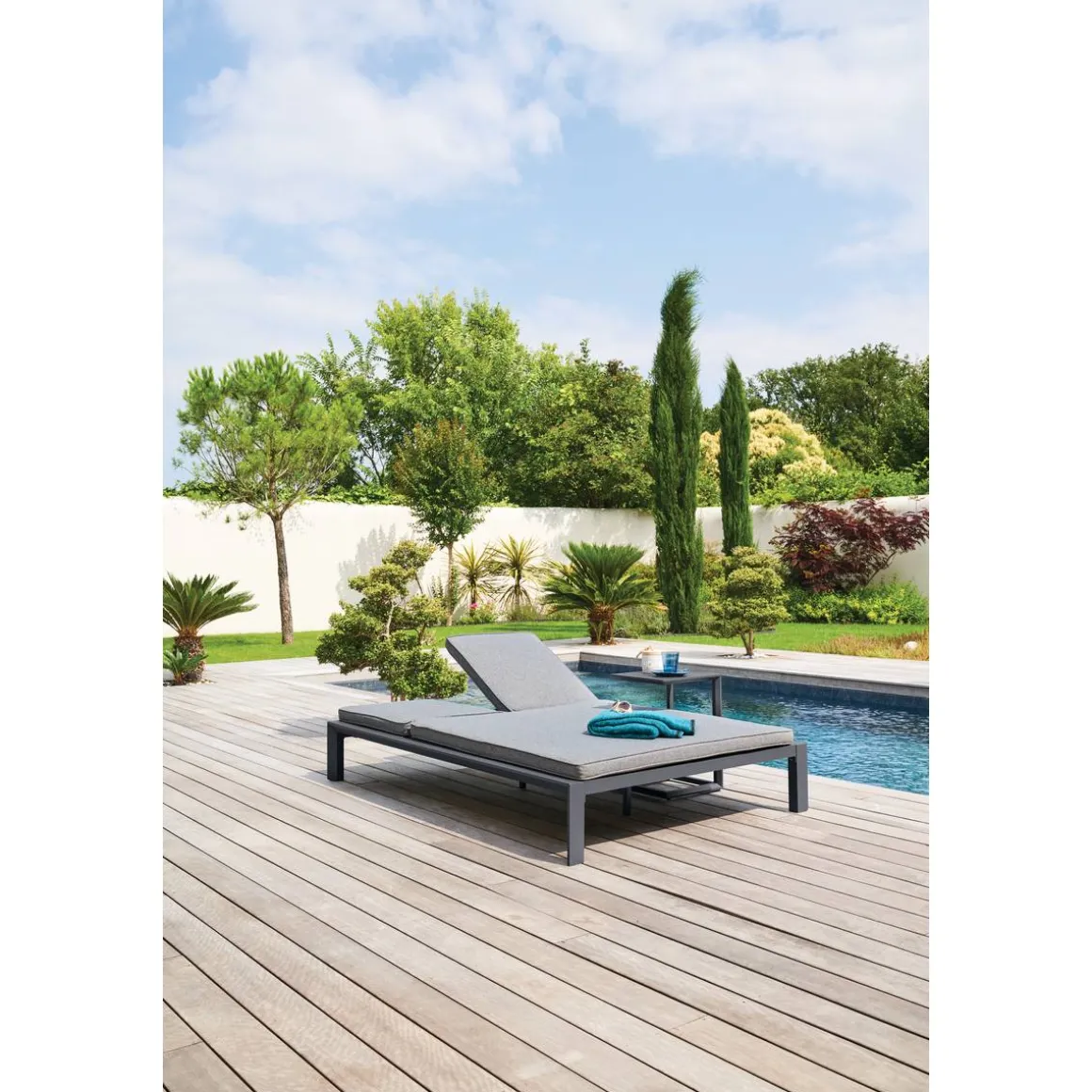 Lit de piscine double ÉVASION Anthracite & Graphite