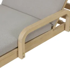 Lit de piscine PAPOUASIE Beige / Acacia