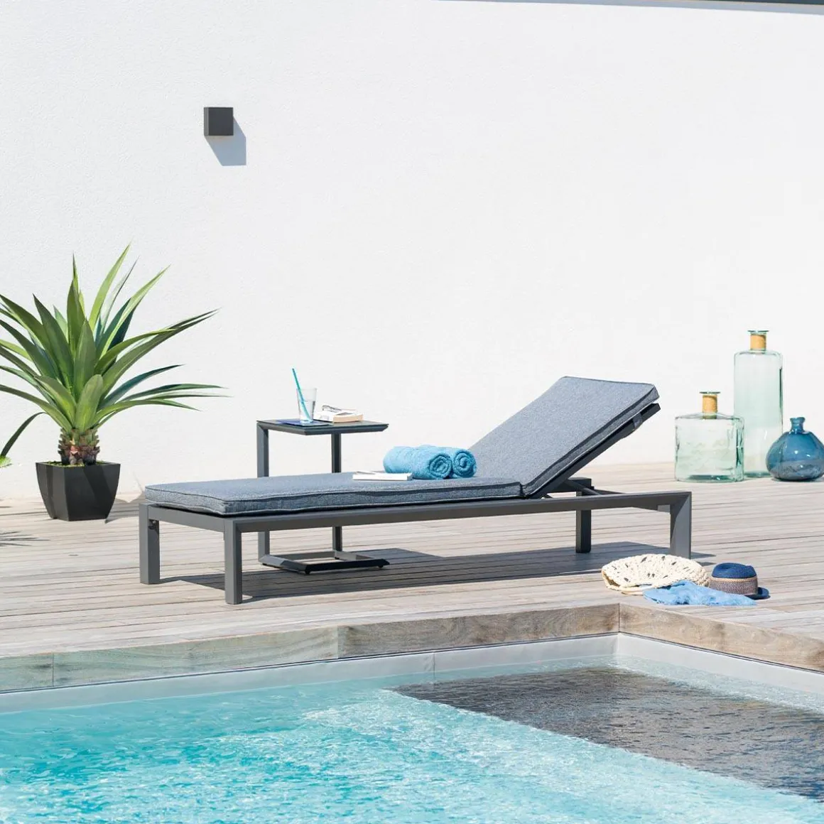 Lit de piscine ÉVASION Anthracite & Graphite