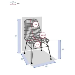 Lot de 2 chaises de jardin LAMBADA Sésame & Graphite