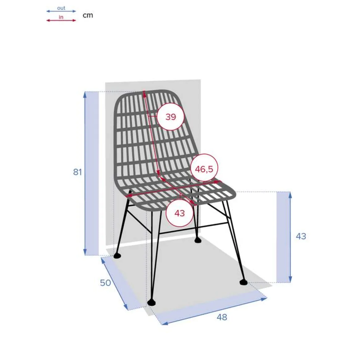 Lot de 2 chaises de jardin LAMBADA Sésame & Graphite