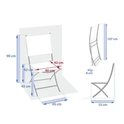 Lot de 4 chaises de jardin pliante ESSENTIA Acajou