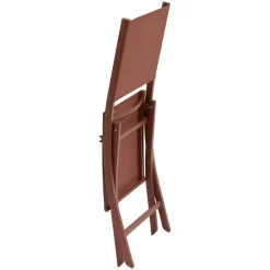 Lot de 4 chaises de jardin pliante ESSENTIA Acajou