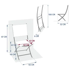 Lot de 4 chaises de jardin pliante MODULA Noisette / Café