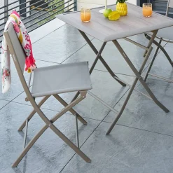Lot de 4 chaises de jardin pliante MODULA Noisette / Café