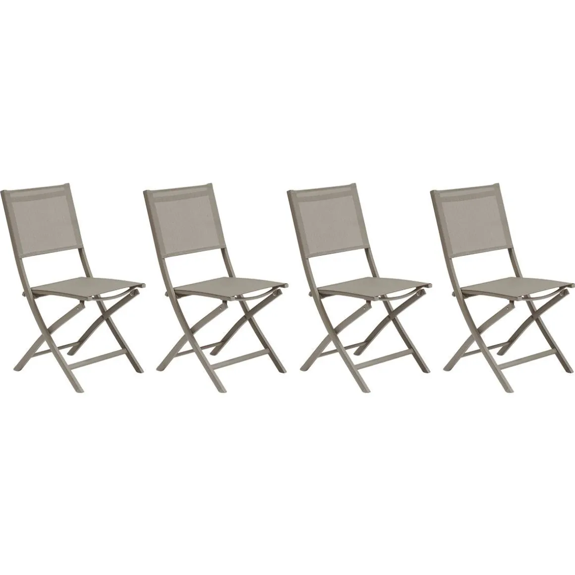 Lot de 4 chaises de jardin pliante ESSENTIA Noisette / Café
