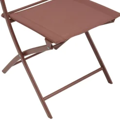 Lot de 4 chaises de jardin pliante MODULA Acajou