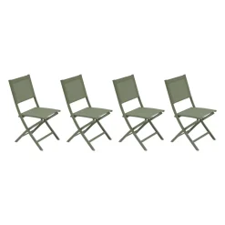 Lot de 4 chaises de jardin pliante ESSENTIA Vert laurier