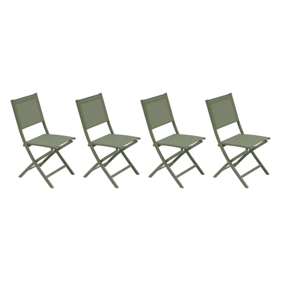Lot de 4 chaises de jardin pliante ESSENTIA Vert laurier