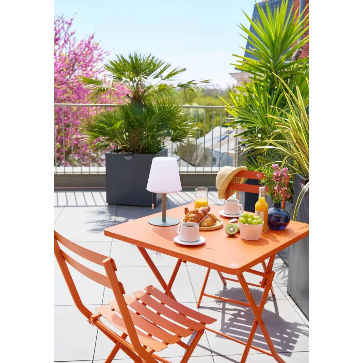 Lot de 2 chaises de jardin pliantes GREENSBORO Terre battue