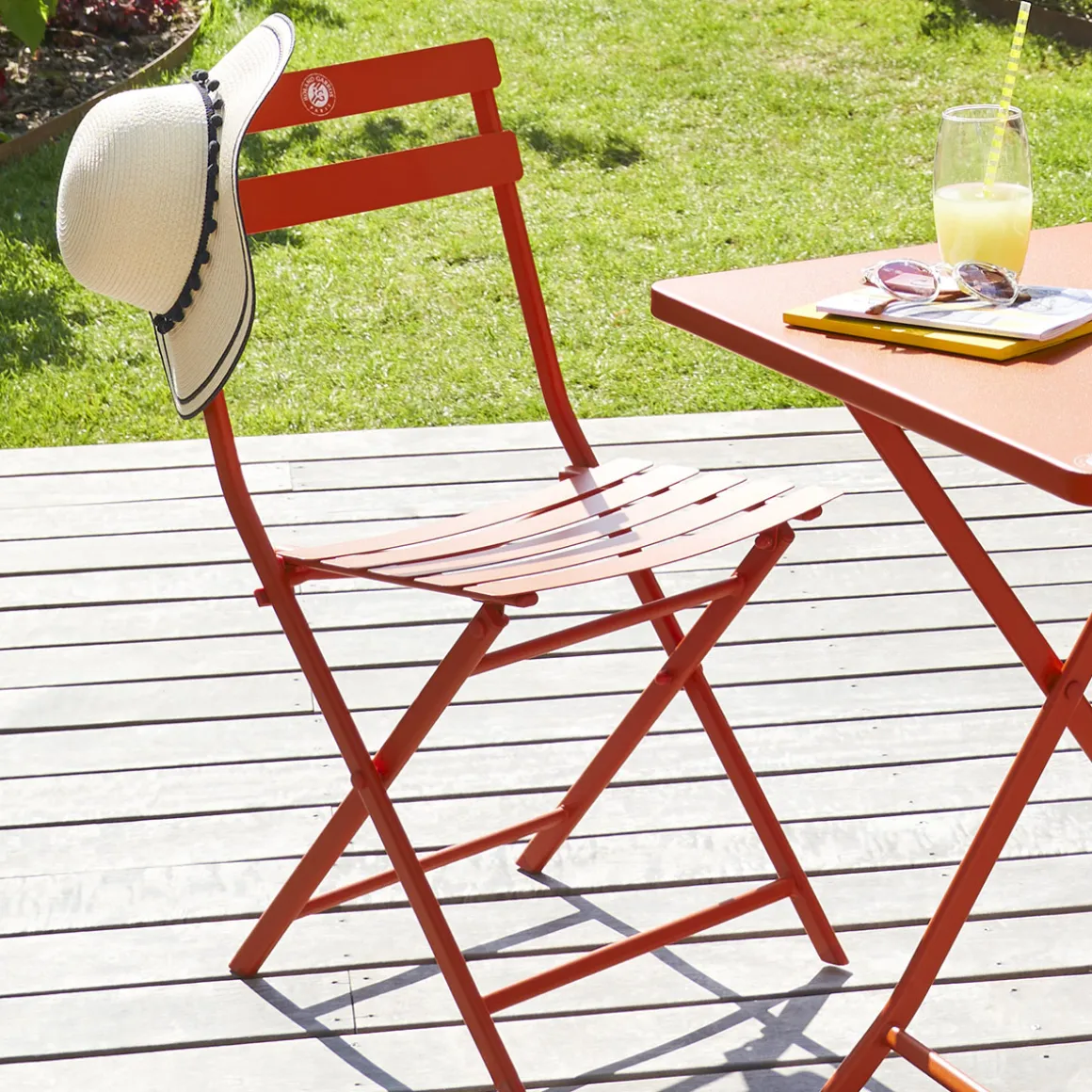 Lot de 2 chaises de jardin pliantes GREENSBORO Terre battue