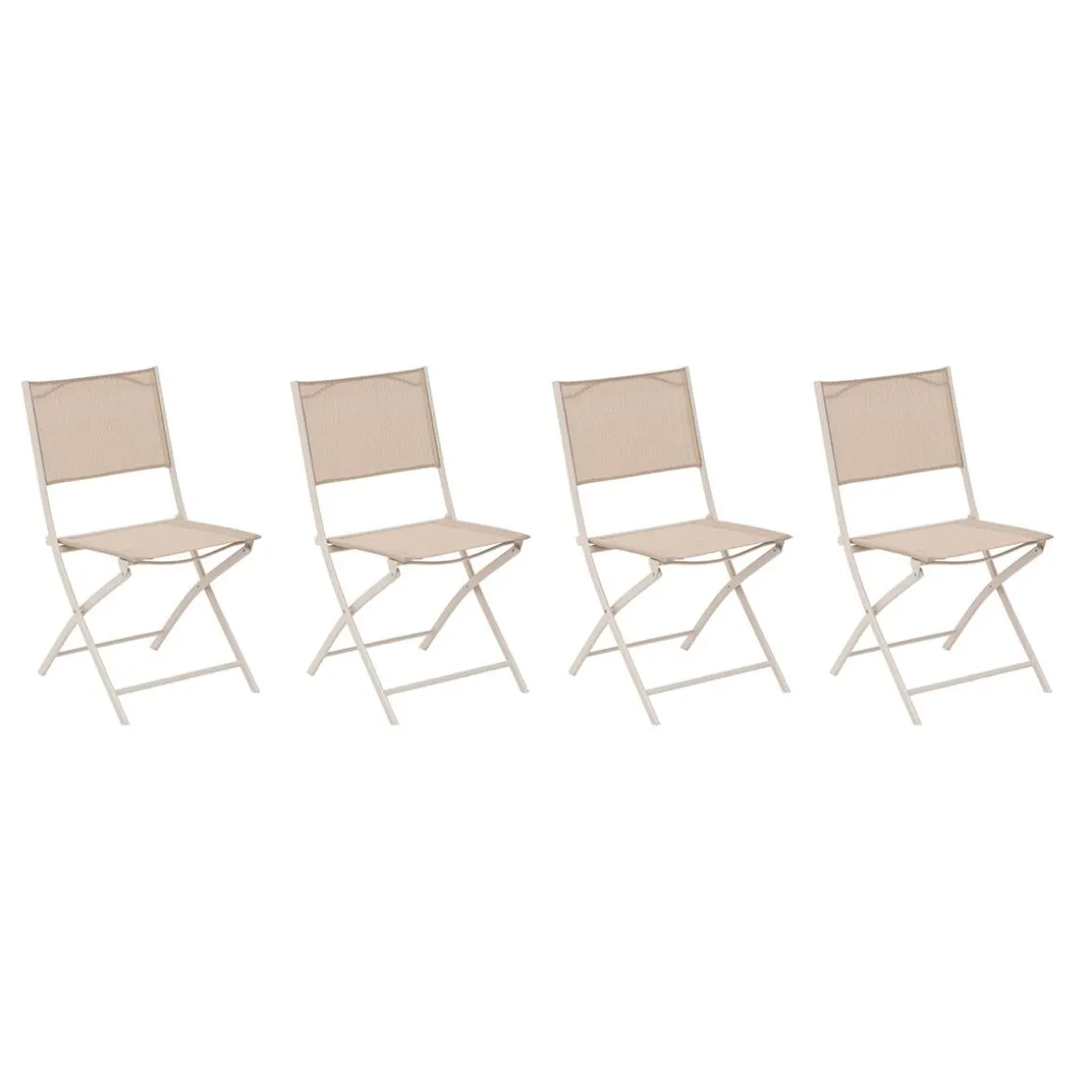 Lot de 4 chaises de jardin pliantes MODULA Lin & Argile
